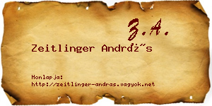 Zeitlinger András névjegykártya